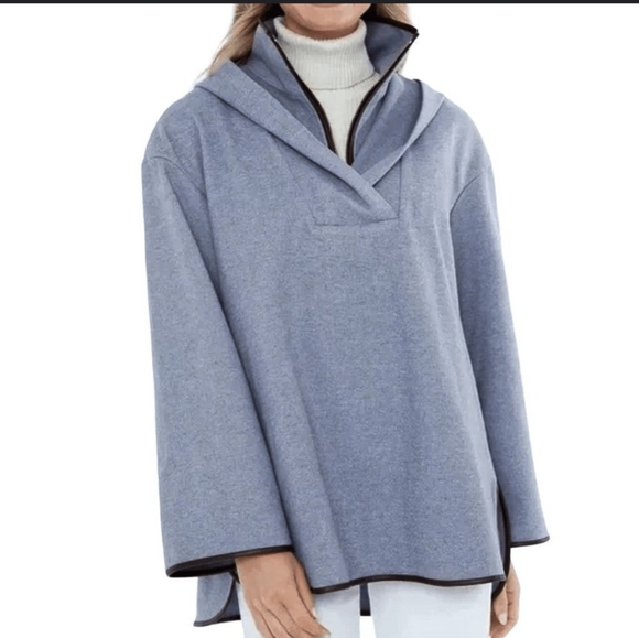 Tuckernuck Jackets & Blazers - Tuckernuck Light Blue Hooded Poncho with Contrast Trim